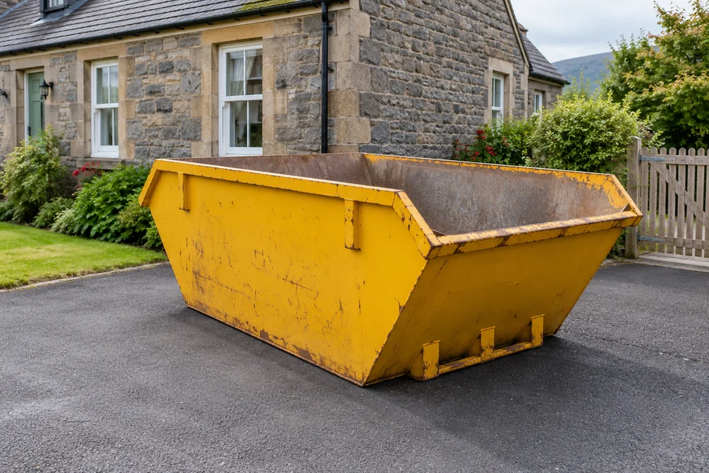 Yellow skip ready for a household clear-out