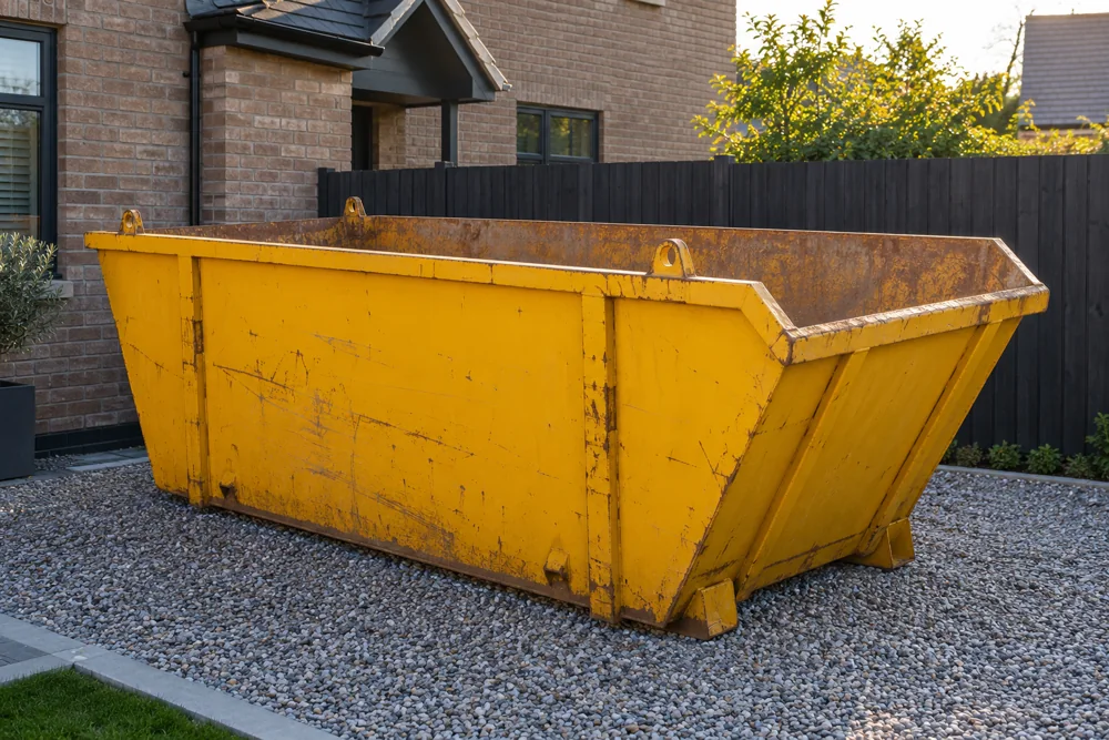 Yellow skip ready for a household clear-out