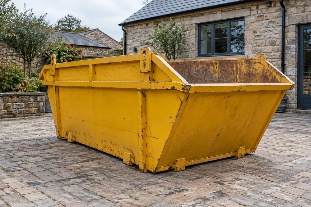 Yellow skip ready for a household clear-out