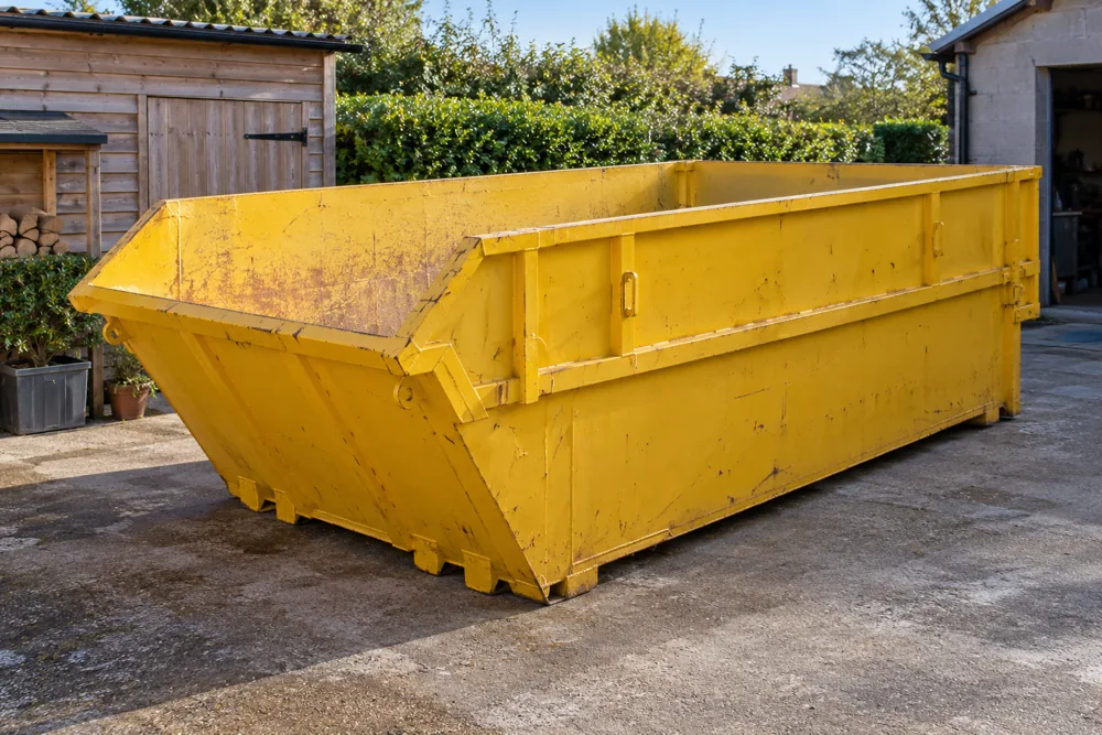 Yellow skip ready for a household clear-out