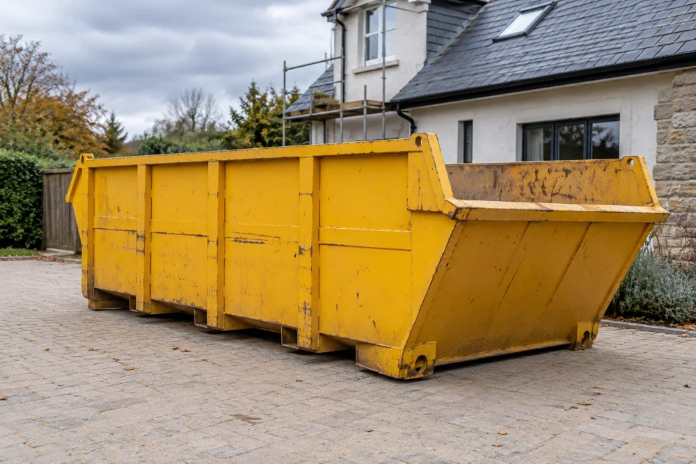 Yellow skip ready for a household clear-out