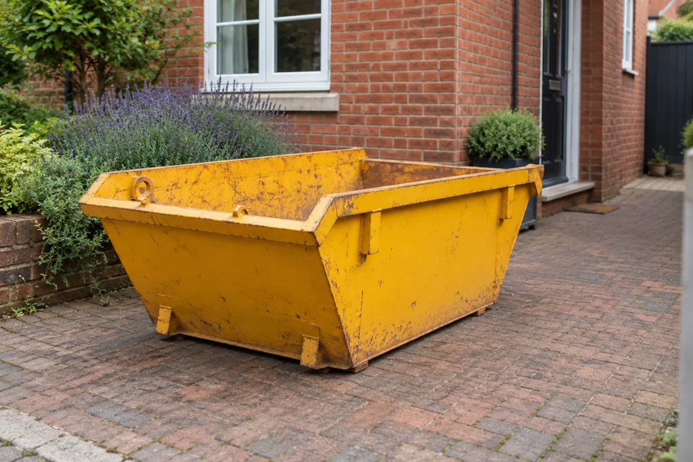 Yellow skip ready for a household clear-out