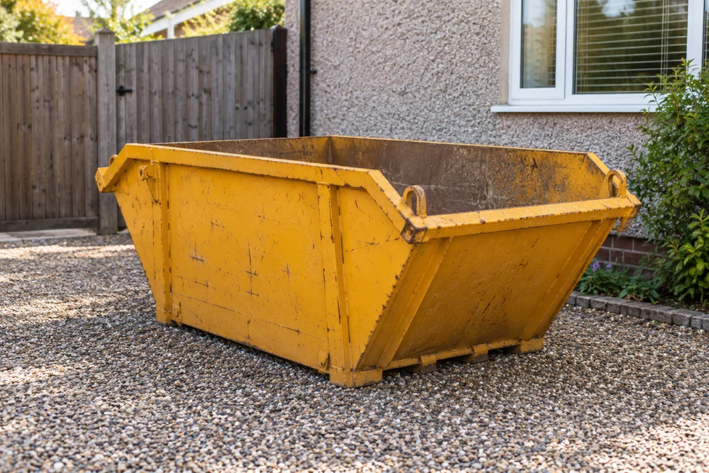 Yellow skip ready for a household clear-out