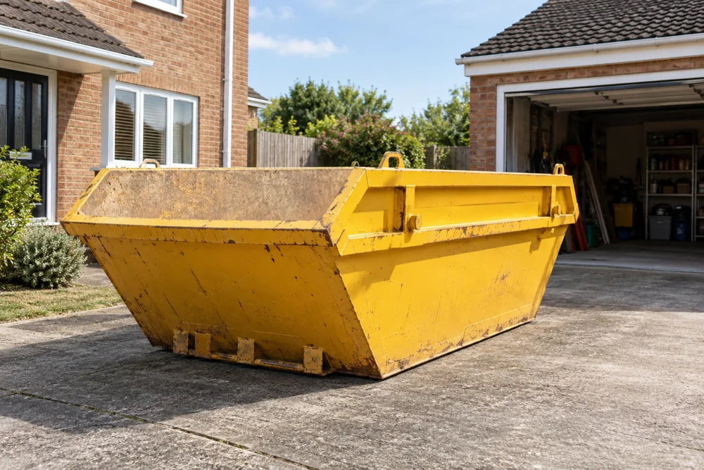 Yellow skip ready for a household clear-out