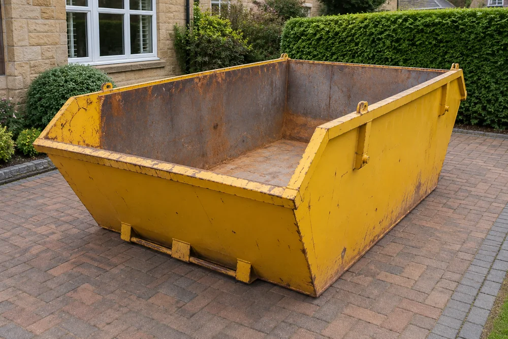 Yellow skip ready for a household clear-out