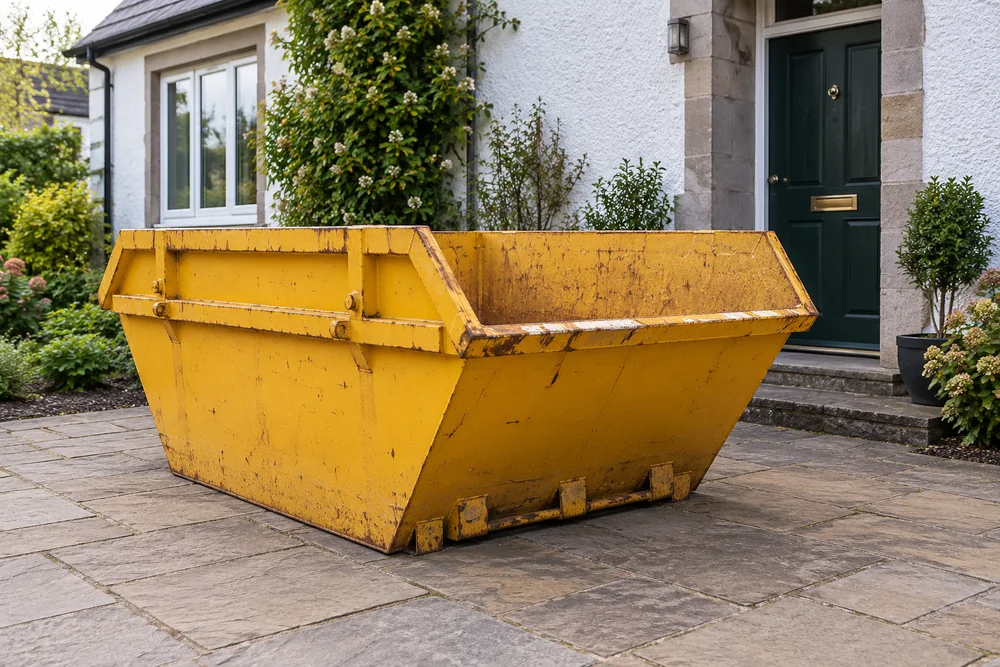 Yellow skip ready for a household clear-out