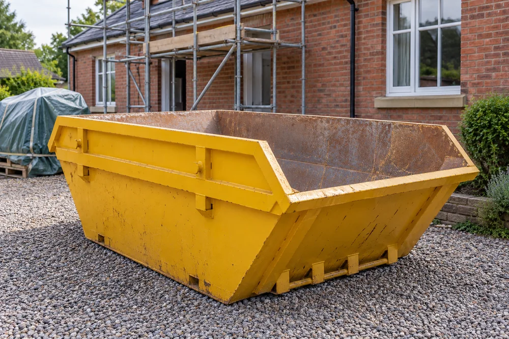 Yellow skip ready for a household clear-out